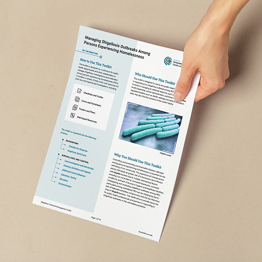 Photograph of a printout of the Vibriosis toolkit.
